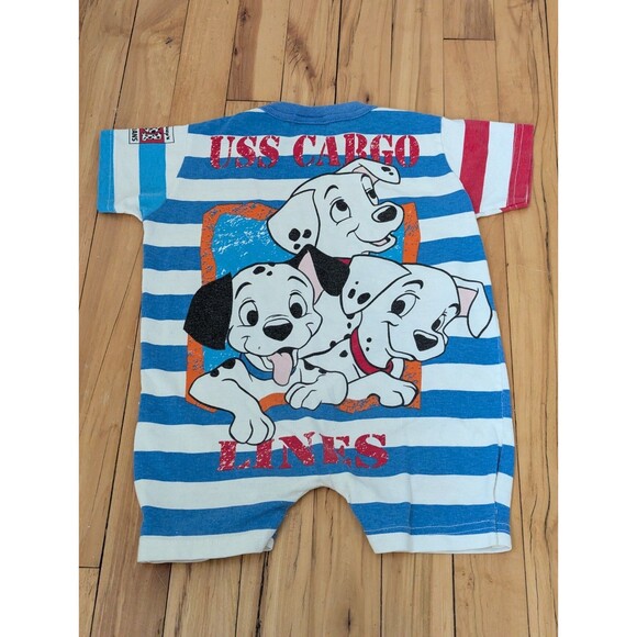 RARE Vintage Disney 101 Dalmatians Blue Stripe Romper Size 2T - Picture 4 of 12